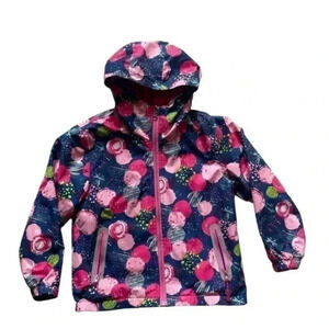 Top & Sky kids girls pink blue winter coat hood fleece lined SZ S(4/5) # 1731